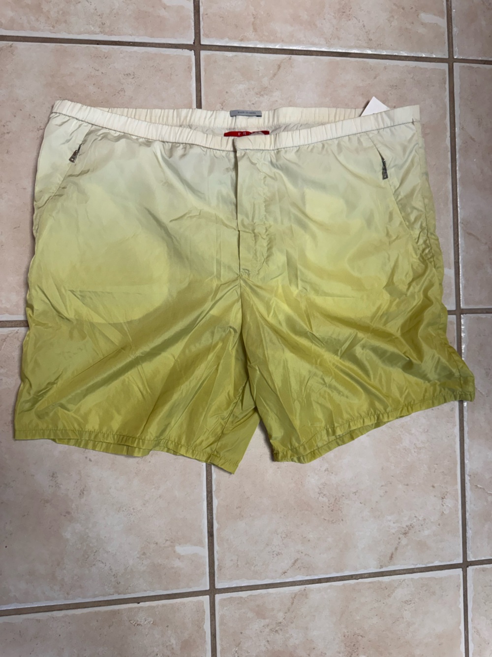 Prada Yellow Ombre Swim Shorts